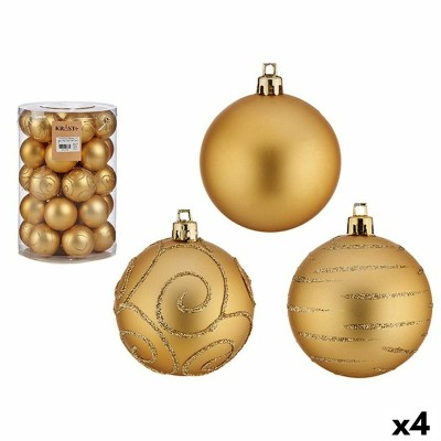 Lot de boules de Noël Doré PVC Ø 6 cm (4 Unités)