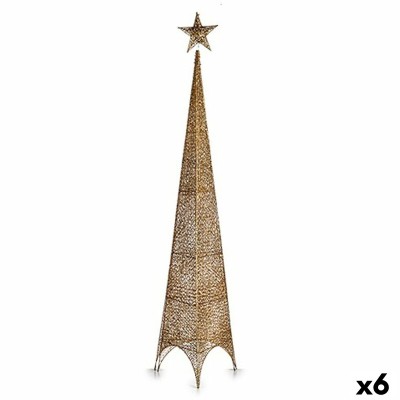 Sapin de Noël Étoile Tour Doré Métal Plastique 34 x 154 x 34 cm (6 Unités)