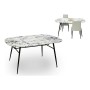 Side table White Black Metal Melamin MDF Wood 90 x 76,5 x 160 cm