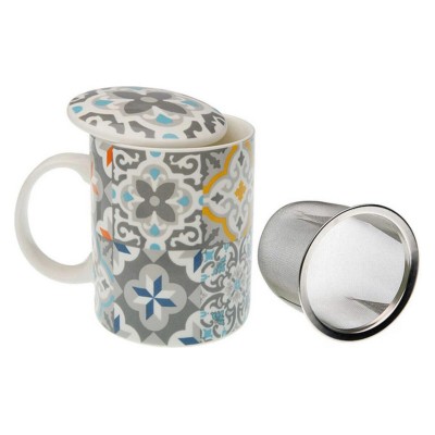 Cup with Tea Filter Versa Alfama Porcelain Stoneware (8 x 10 x 8 cm)