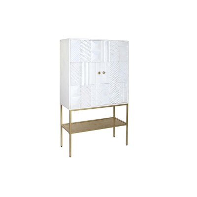 Buffet DKD Home Decor Doré Métal Blanc Bois de manguier (91 x 44 x 152 cm)