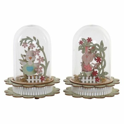 Décoration lumineuse DKD Home Decor Aluminium Verre Shabby Chic 14,5 x 14,5 x 18 cm (2 Unités)