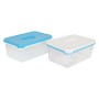 Boîte à repas rectangulaire avec couvercle White & Blue Grande