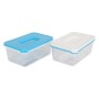 Rectangular Lunchbox with Lid White & Blue High