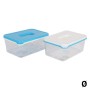 Boîte à repas rectangulaire avec couvercle White & Blue Grande