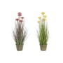 Decorative Plant DKD Home Decor 30 x 30 x 78 cm Pink Metal Yellow PVC (2 Units)