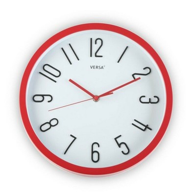 Horloge Murale Rouge Plastique (Ø 30 cm)