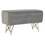 Bench DKD Home Decor   90 x 31 x 47 cm Grey Golden Metal