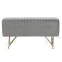 Banquette DKD Home Decor   90 x 31 x 47 cm Gris Doré Métal