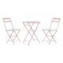 Ensemble Table + 2 Chaises DKD Home Decor MB-177410 Rose 60 x 60 x 75 cm (3 pcs)