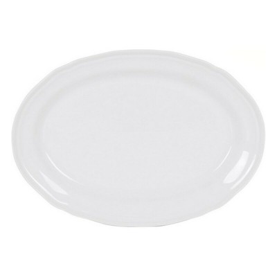 Plat à Gratin Feuille Ovale Porcelaine Blanc (28 x 20,5 cm)