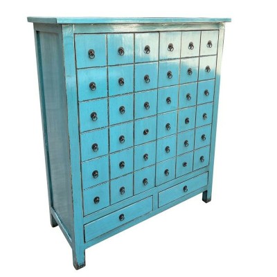 Caisson à Tiroirs DKD Home Decor Bleu Bois Oriental Laqué 102 x 42 x 120 cm