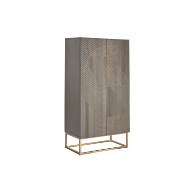 Cupboard DKD Home Decor 70 x 38 x 140 cm Golden Wood Dark grey