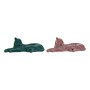 Figurine Décorative DKD Home Decor 36 x 17,5 x 13,3 cm Tigre Vert Résine Rose clair Flocage