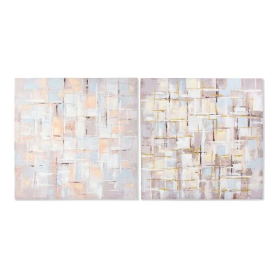 Painting DKD Home Decor Squares Abstract 100 x 3 x 100 cm Modern (2 Units)