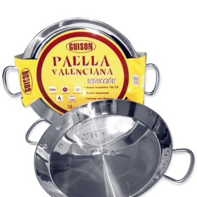 Paella Pan Guison 74046 Stainless steel Metal 3 L (10 Pieces) (46 cm)