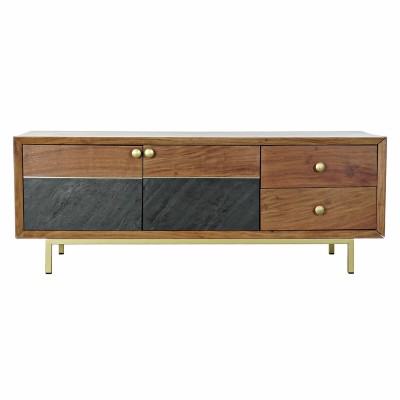 Meubles de télévision DKD Home Decor Marron Noir Acacia (130 x 42 x 49 cm)