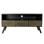 TV furniture DKD Home Decor Black Metal Golden (125 x 41 x 62 cm)