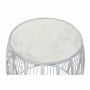 Table d'appoint DKD Home Decor Blanc Marbre Fer Argenté (46 x 46 x 41 cm)