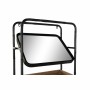 Coat rack DKD Home Decor Mirror Black Wood Metal Rattan (48 x 20.5 x 150 cm)