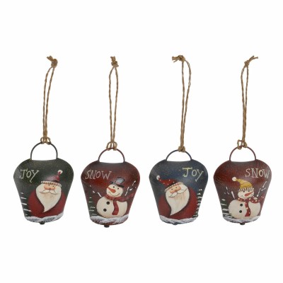 Hanging decoration DKD Home Decor Christmas Red Green Metal (4 pcs) (5 x 2.5 x 7 cm)