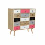 Chest of drawers DKD Home Decor White Multicolour Natural Navy Blue Light grey Wood MDF Wood 80 x 35 x 82 cm