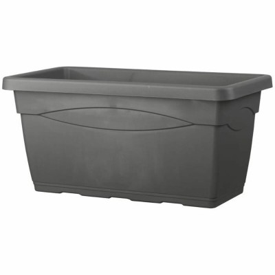 Plant pot Deroma Day R 80 x 33,5 cm Rectangular Anthracite Injected