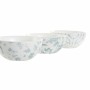 Appetizer Set DKD Home Decor White Navy Blue Porcelain Acacia Plastic Oriental 4 Pieces 30 x 9,5 x 1,3 cm