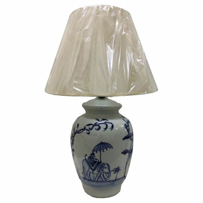 Desk lamp DKD Home Decor Blue White Porcelain Elephant (40 x 40 x 60 cm)