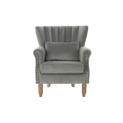 Fauteuil DKD Home Decor Naturel Gris clair Bois d'hévéa 73 x 75 x 87 cm