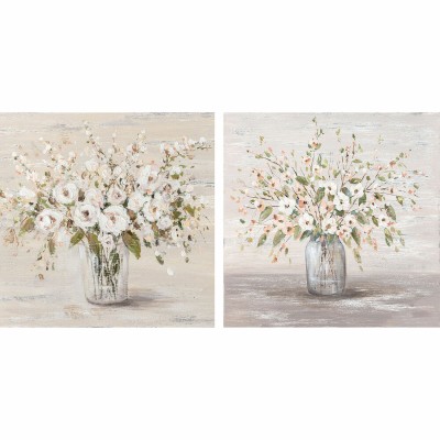 Cadre DKD Home Decor 90 x 2,4 x 90 cm Vase Shabby Chic (2 Unités)