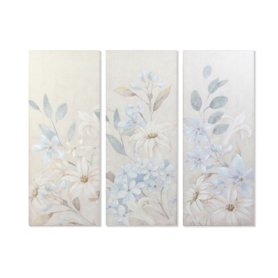 Cadre DKD Home Decor Fleurs 55 x 3 x 135 cm Shabby Chic (3 Pièces)