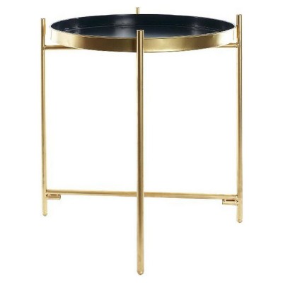 Table d'appoint DKD Home Decor Doré Métal Blue marine (40 x 40 x 50 cm)