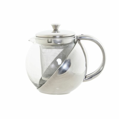 Teapot DKD Home Decor Silver Stainless steel Crystal Plastic 500 ml 14 x 11 x 12 cm