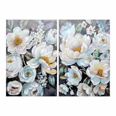 Cadre DKD Home Decor Fleurs 80 x 3 x 120 cm Romantique (2 Unités)