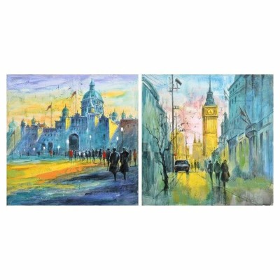 Painting DKD Home Decor City 100 x 3 x 100 cm Loft (2 Units)