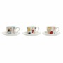 Piece Coffee Cup Set DKD Home Decor Abstract 80 ml White Multicolour