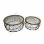 Set of 2 tables DKD Home Decor Crystal Metal (102 x 102 x 42 cm) (2 pcs)