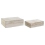 Set de boîtes décoratives DKD Home Decor Bois de manguier 25 x 17 x 8 cm Décapé (2 Unités)