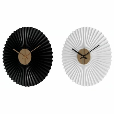 Wall Clock DKD Home Decor White Black White/Black Iron Plastic Modern 30 x 4 x 30 cm (2 Units)