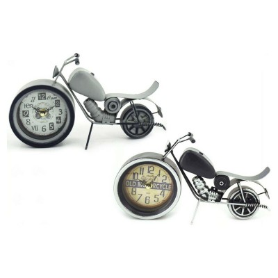 Horloge de table DKD Home Decor 29,5 x 7,5 x 17 cm Noir Gris Moto Fer Vintage (2 Unités)