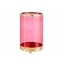 Bougeoir Rose Doré Cylindre Métal verre (12,2 x 19,5 x 12,2 cm)