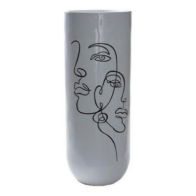 Vase DKD Home Decor Abstract White Resin Modern (35 x 35 x 90 cm)