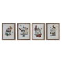 Painting DKD Home Decor 34 x 2 x 44 cm Cage Shabby Chic (4 Pieces)