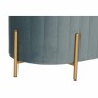 Banquette DKD Home Decor   Bleu Doré Métal Polyester Velours (123 x 50 x 45 cm)