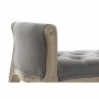 Banquette DKD Home Decor   Naturel Gris foncé Bois d'hévéa Toile 109 x 44,5 x 60 cm