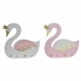 Portemanteau DKD Home Decor Bois Enfant Cygne 40 x 4 x 38,5 cm (2 Unités)