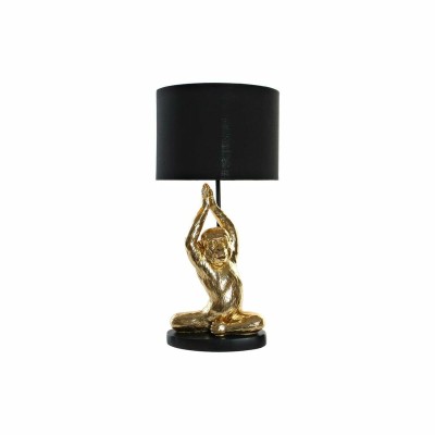 Lampe de bureau DKD Home Decor Noir Doré Polyester Résine Singe (25 x 25 x 48 cm)