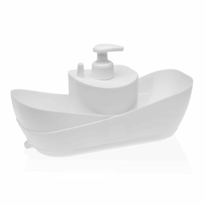 2-in-1 Soap Dispenser for the Kitchen Sink Versa White polypropylene (11 x 26 x 10 cm)