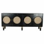 Buffet DKD Home Decor Noir Naturel Rotin Bois de manguier (150 x 40 x 65 cm)